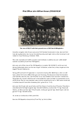 A preview of a PDF biography for Brown, John William